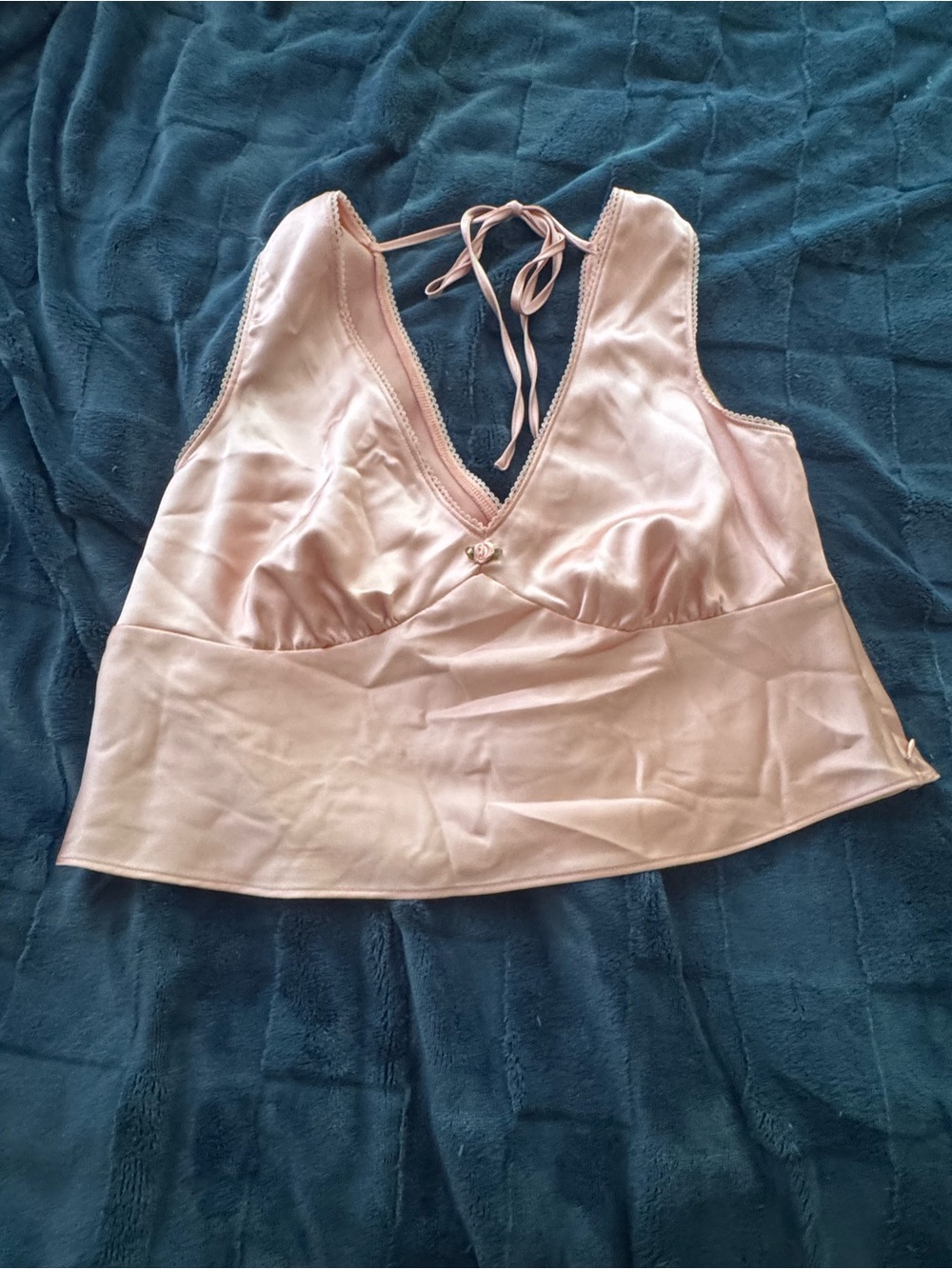 wild fable Blush Pink Satin Crop Cami